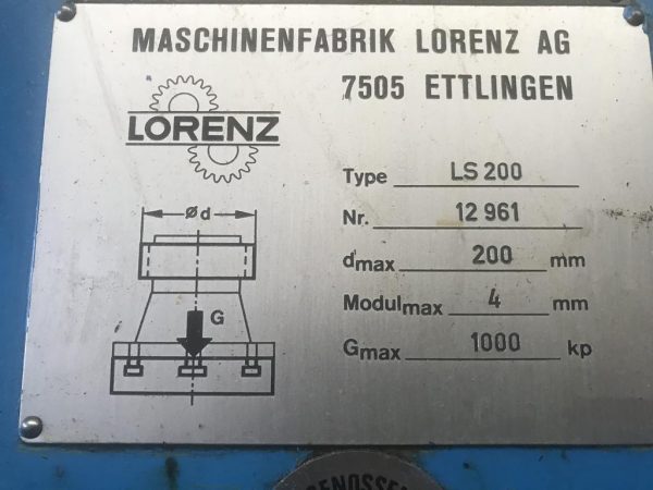 ak machines lorenz ls 200 tilting table gear shaper