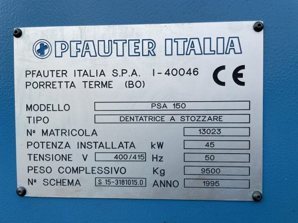 ak machines pfauter psa150 cnc gear shaper