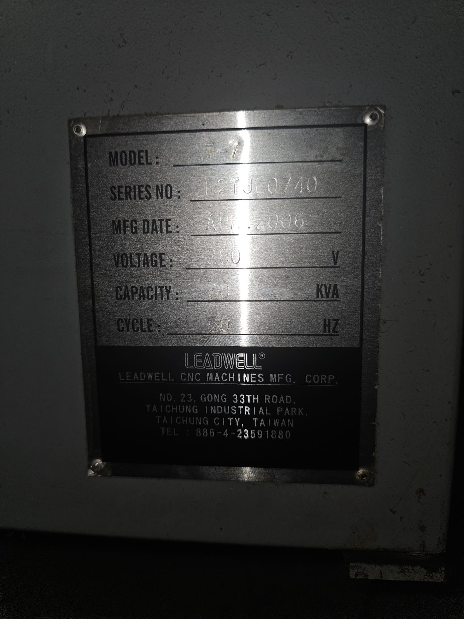 Leadwell Model T-7 2-Axis Slant Bed CNC Lathe - Image 8